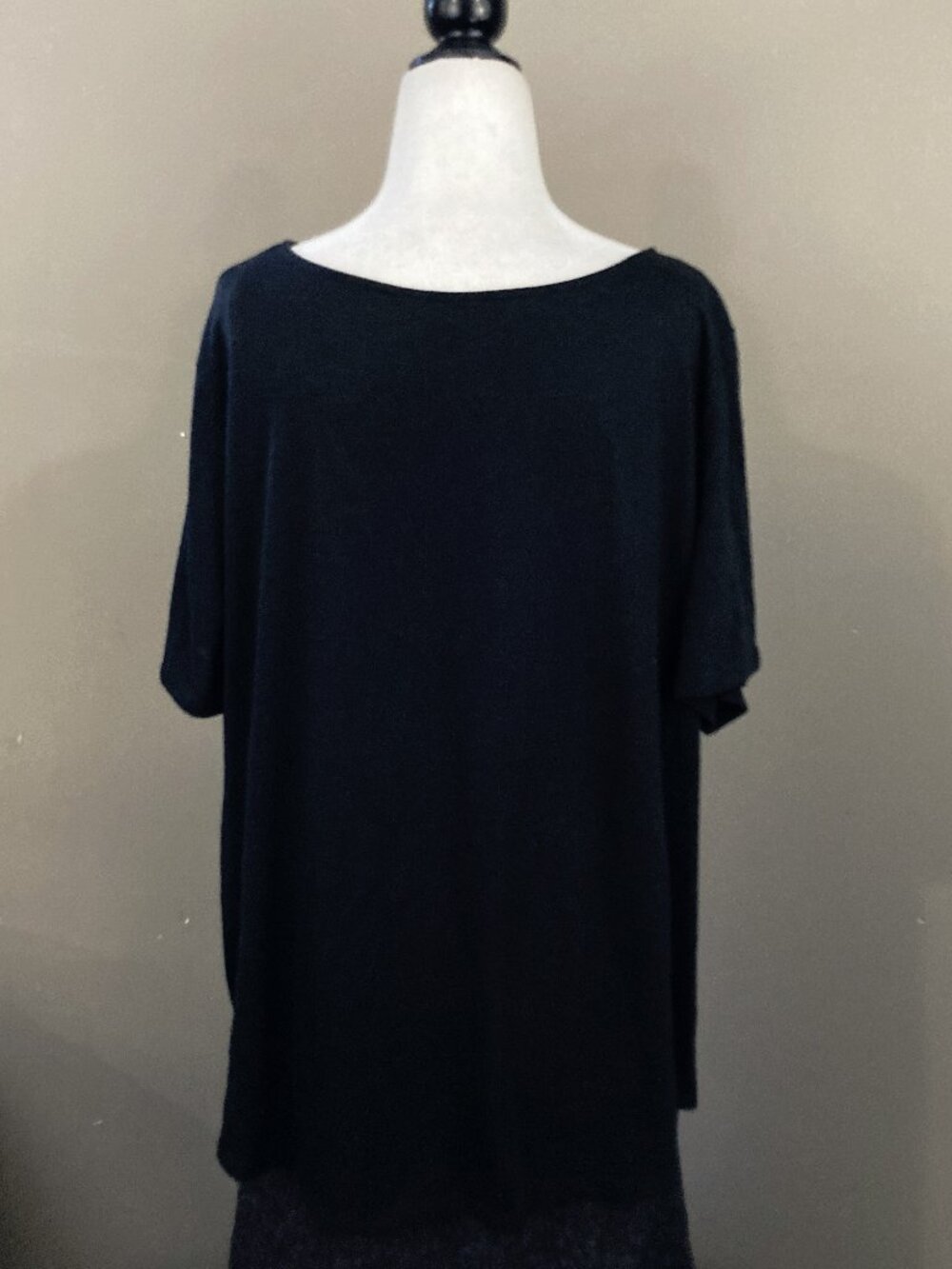 PENNINGTON'S Plus size black t-shirt w/ geometric crochet lace bust XL 1X XXL 2X - Picture 15 of 15